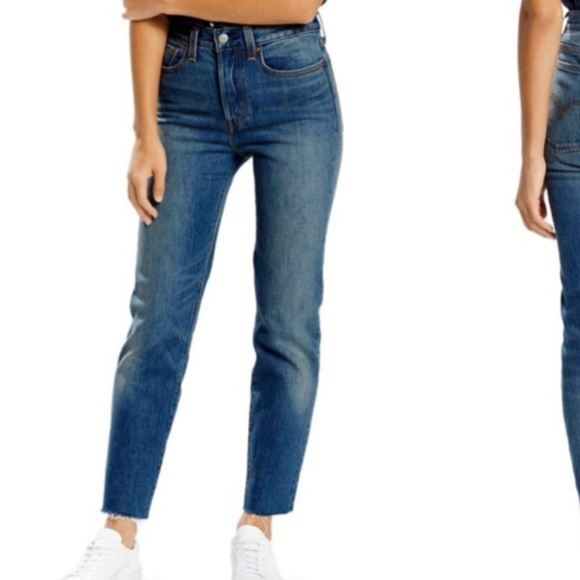 Levi's high rise white oak cone denim raw hem jean - Picture 2 of 8